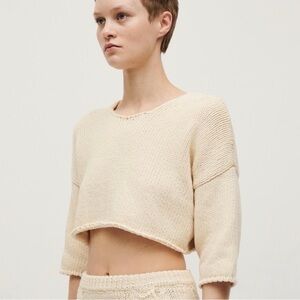 Babaa Cream Cropped Sweater